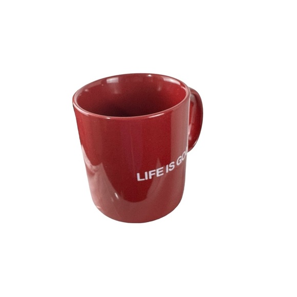 Life Is Good Dark Red Stay True White USA Flag Heavy Ceramic Coffee Cup Tea Mug - Picture 8 of 13